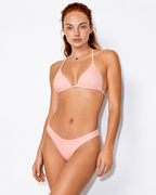 Red Sliding Triangle Bikini Set - High Leg Cheeky Tie Back Bathing Suit